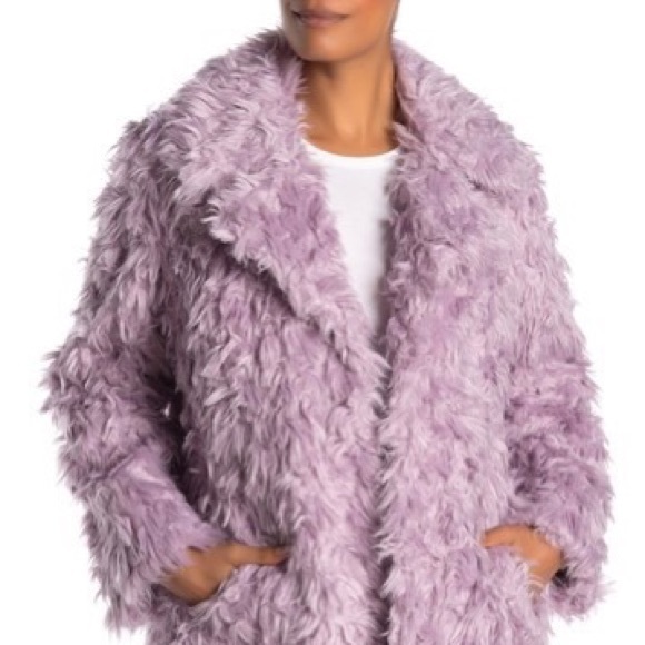 AVEC LES FILLES Lilac Notch Collar Curly Jacket - Picture 2 of 7